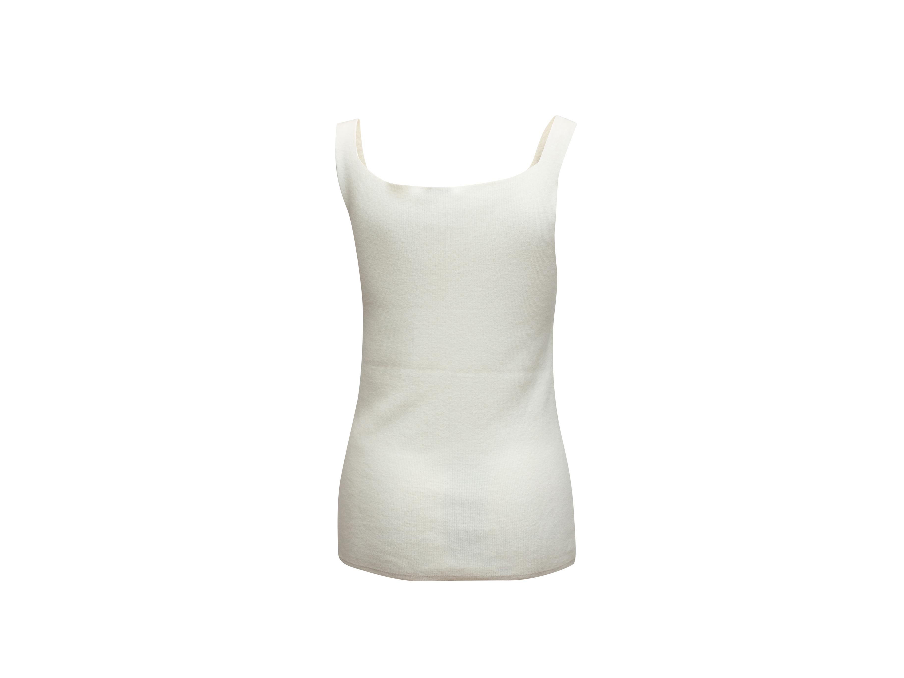 Chanel White Sleeveless Knit Top 2