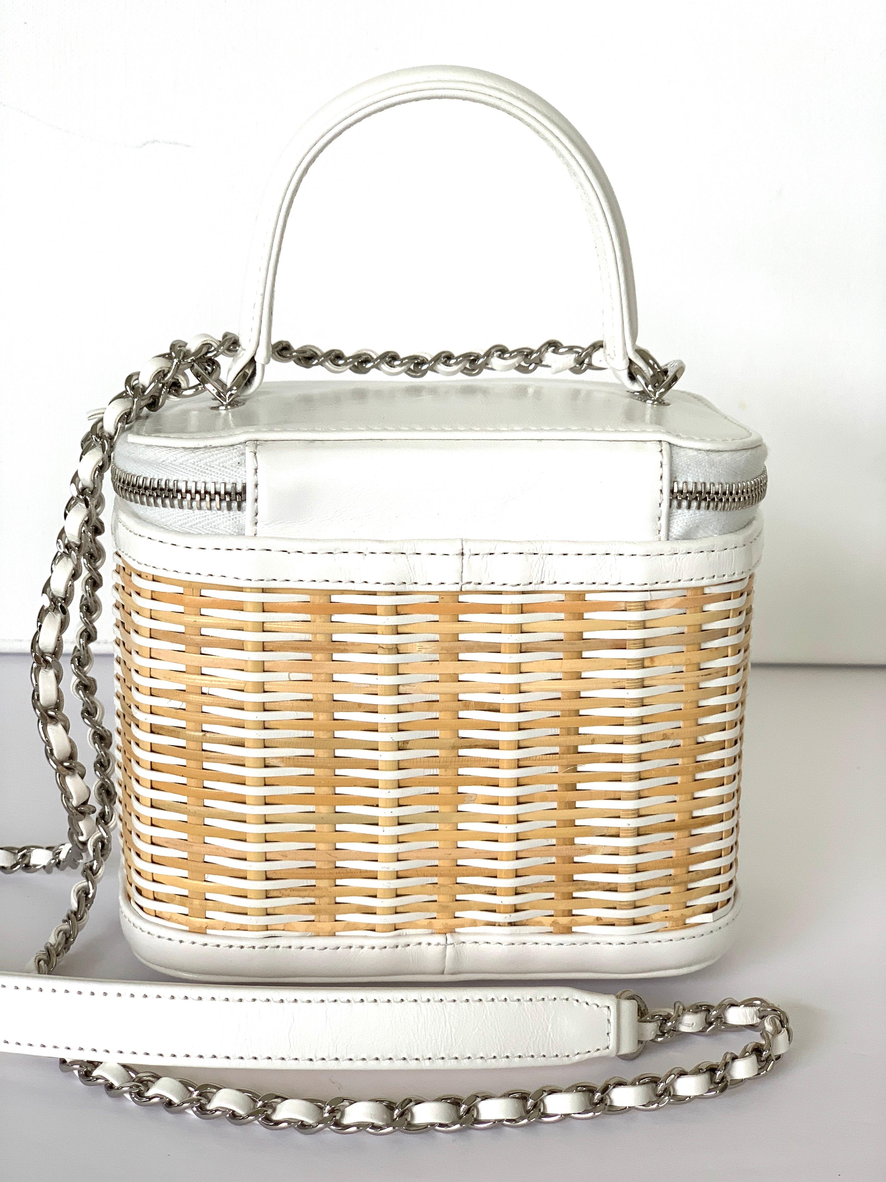 chanel wicker vanity bag