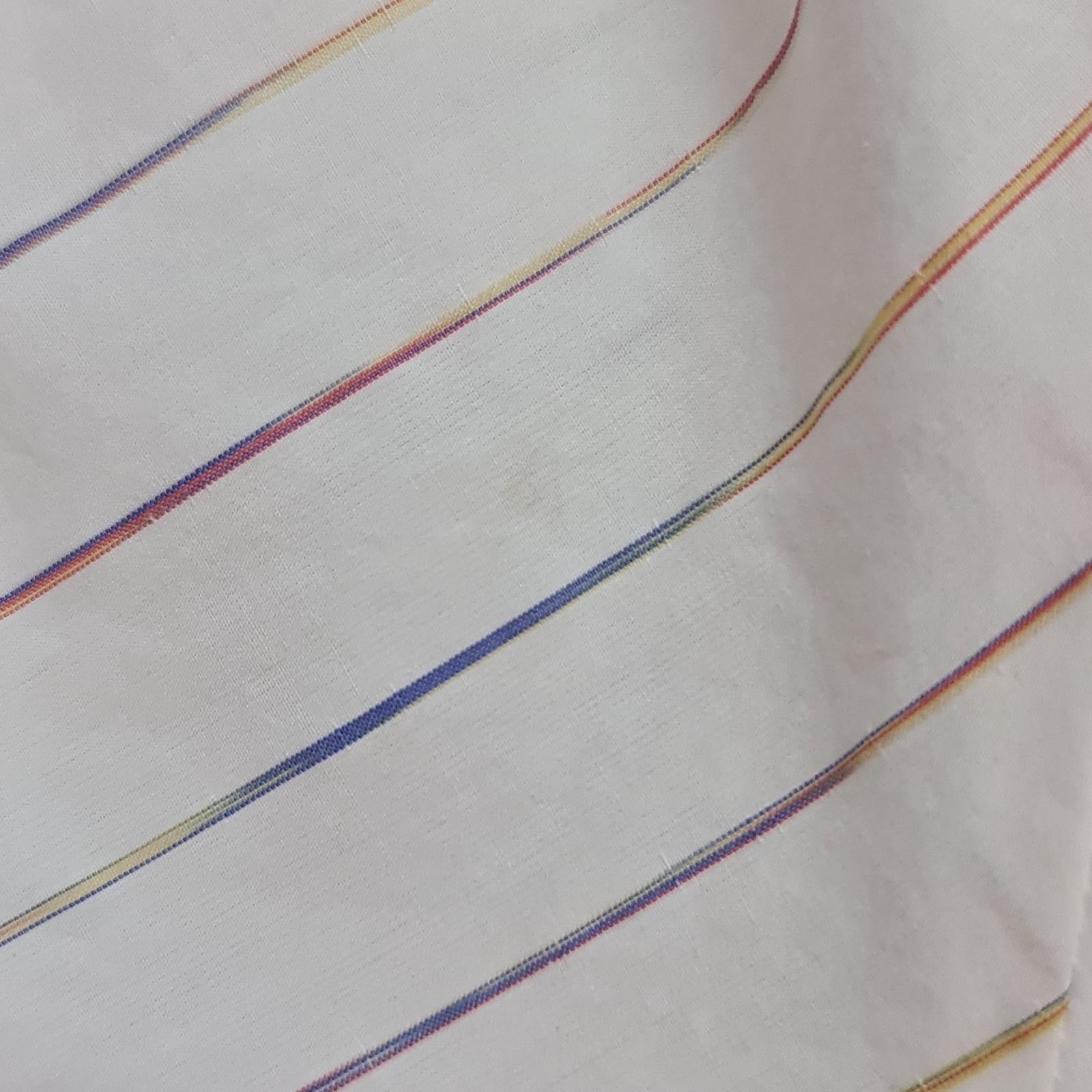 Chanel White Striped Collarless Shirt In Good Condition In Krakow, PL