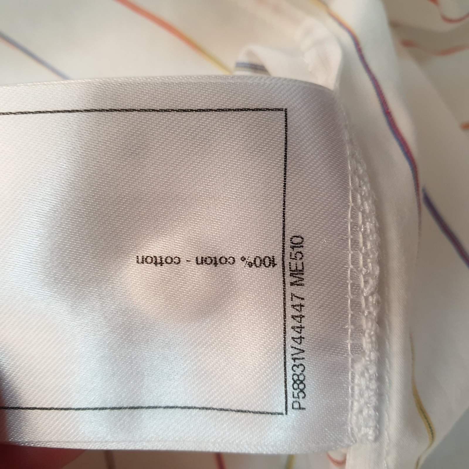 Chanel White Striped Collarless Shirt 1