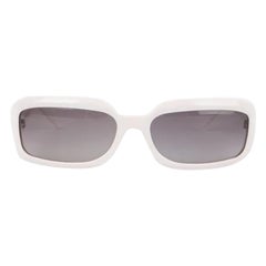Chanel White Sunglasses with a Rhinestoned