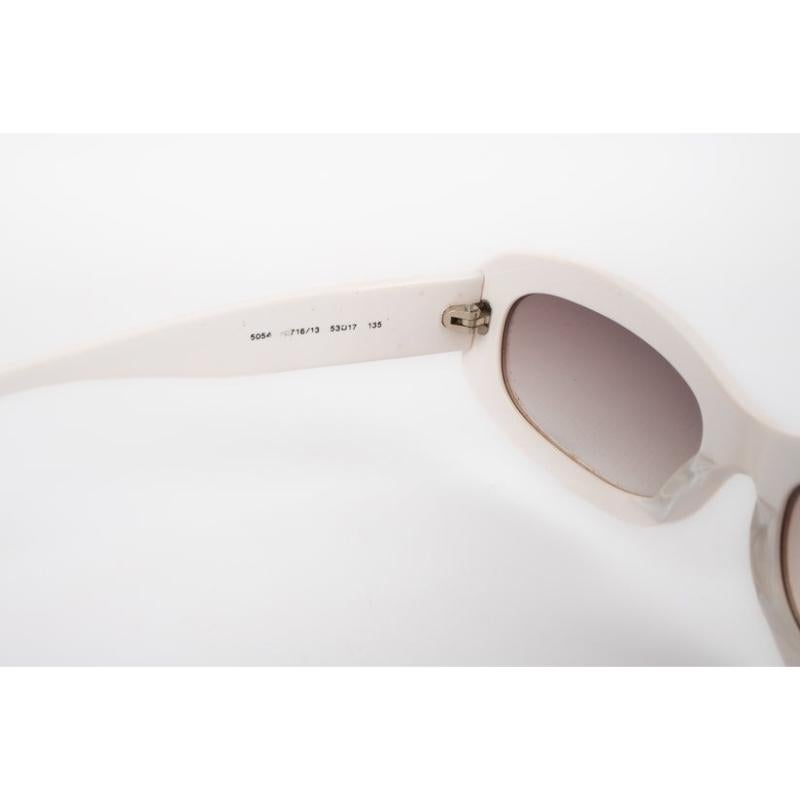 Chanel White Sunglasses with Tinted Glasses For Sale 2