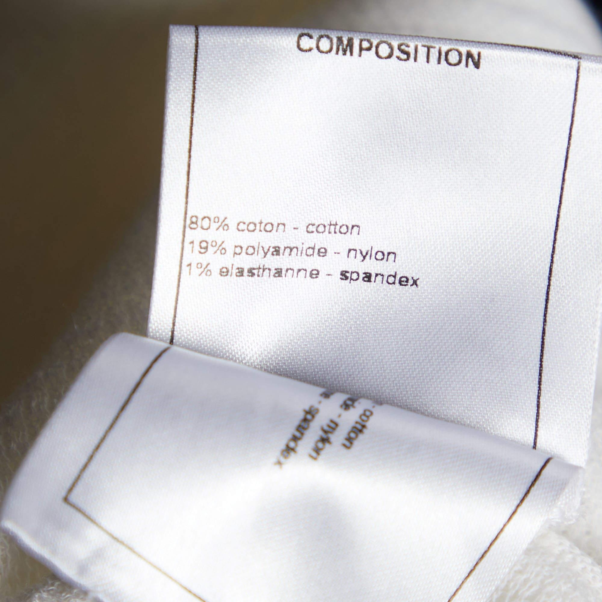 Chanel White Textured Knit Midi Skirt M 1