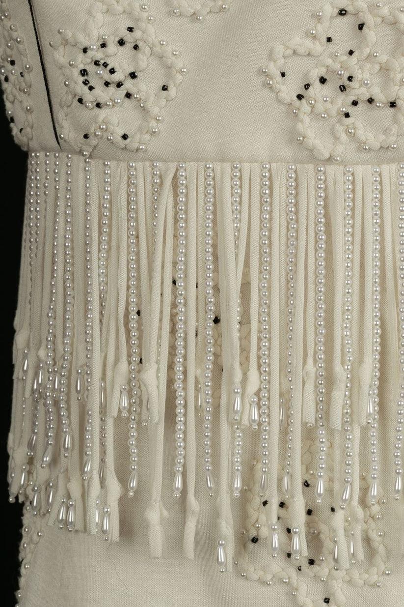 Chanel White Top Embroidered with Beads, Sequins & Silk Lining, Spring 2009 2
