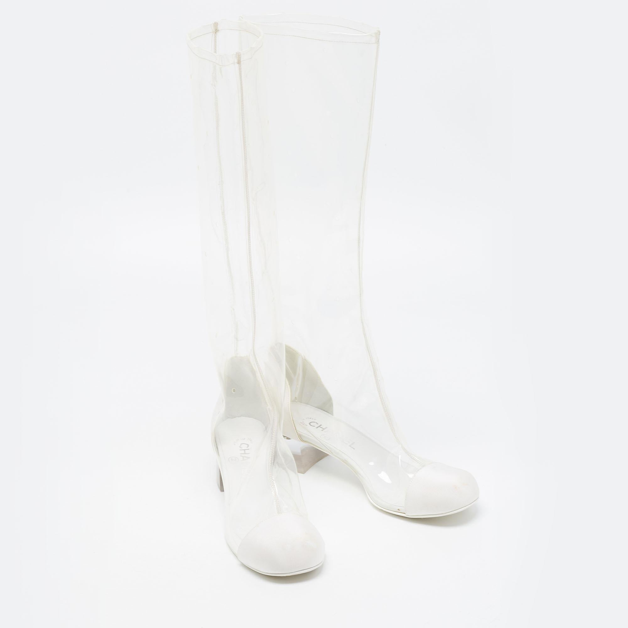 chanel transparent boots