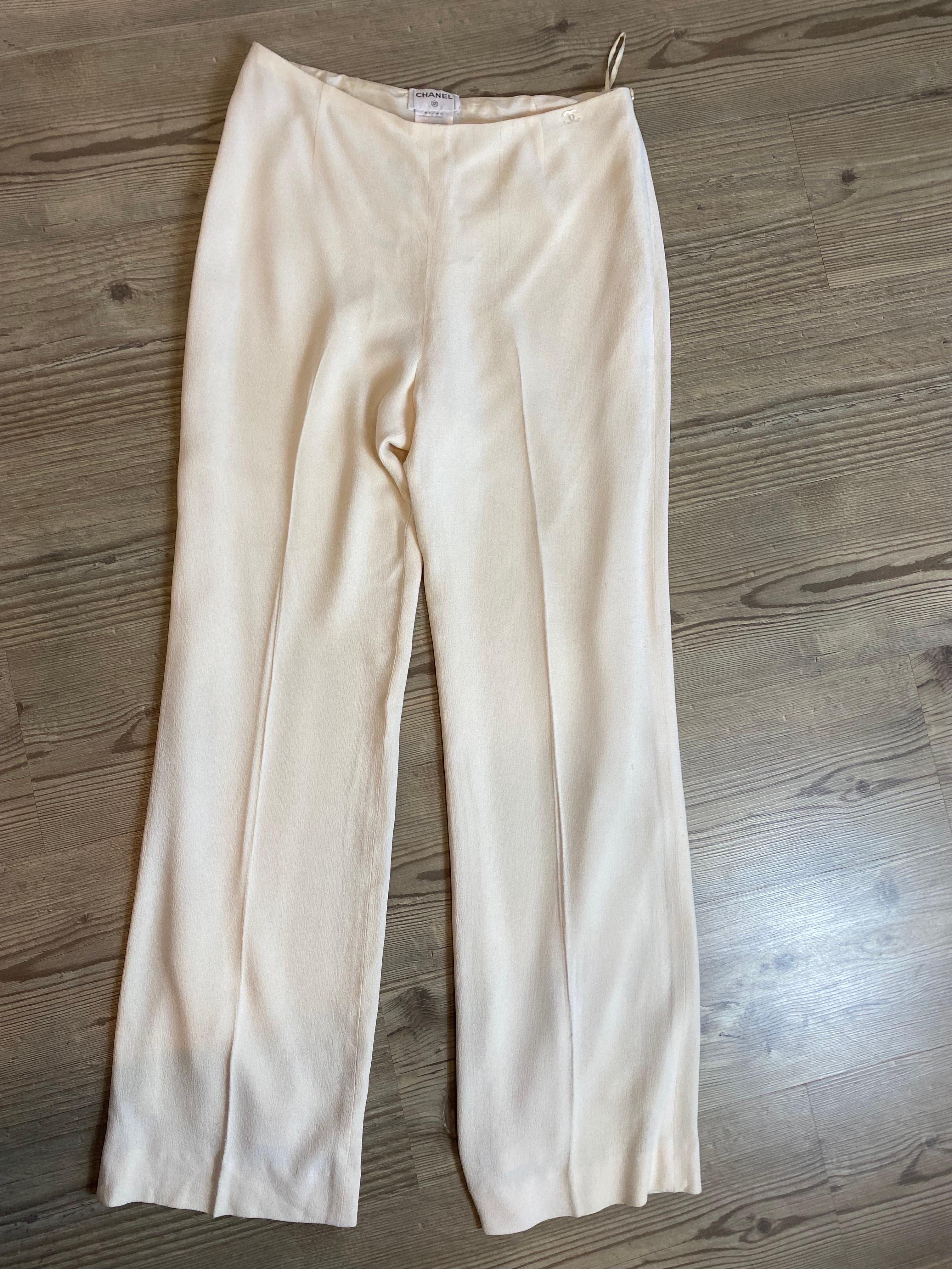Chanel white trousers For Sale 3