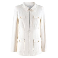 Chanel White Tweed Classic Jacket US 4