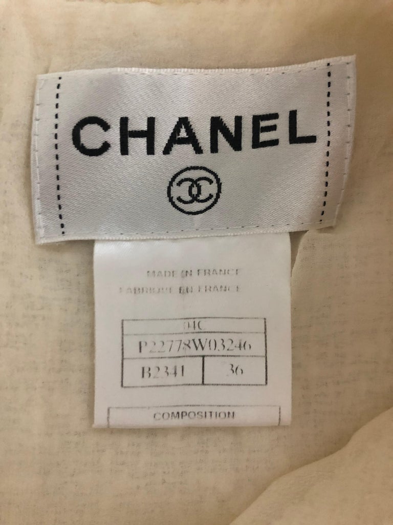 CHANEL White Tweed Fringe Sleeveless Dress Size 36 For Sale at 1stDibs ...