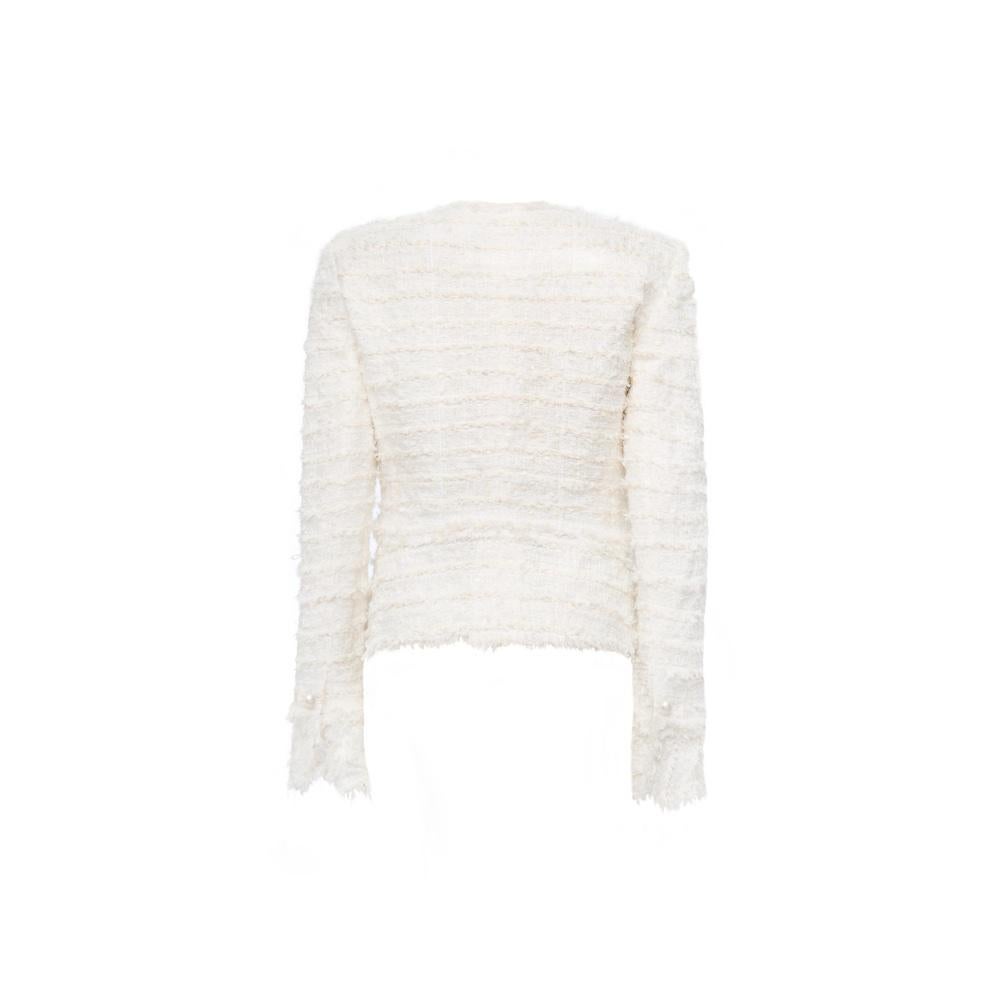 Chanel White Tweed Jacket Spring 2005 Karl Lagerfeld In Excellent Condition For Sale In Eivissa, ES