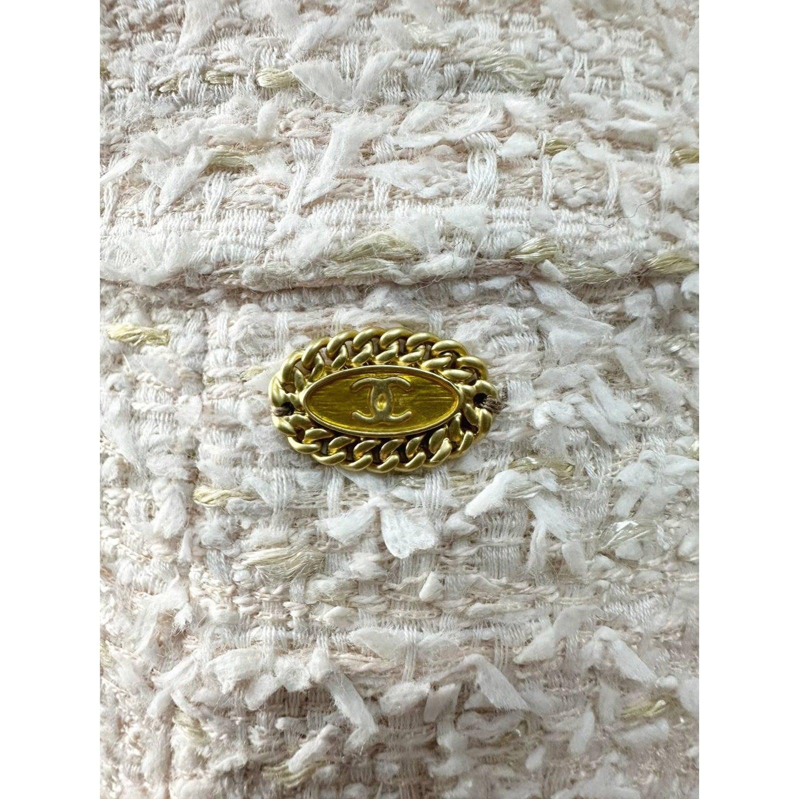 Chanel Tweed blanc  Jupe  Sz.44 Pour femmes en vente