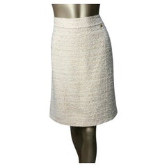 Chanel Tweed blanc  Jupe  Sz.44