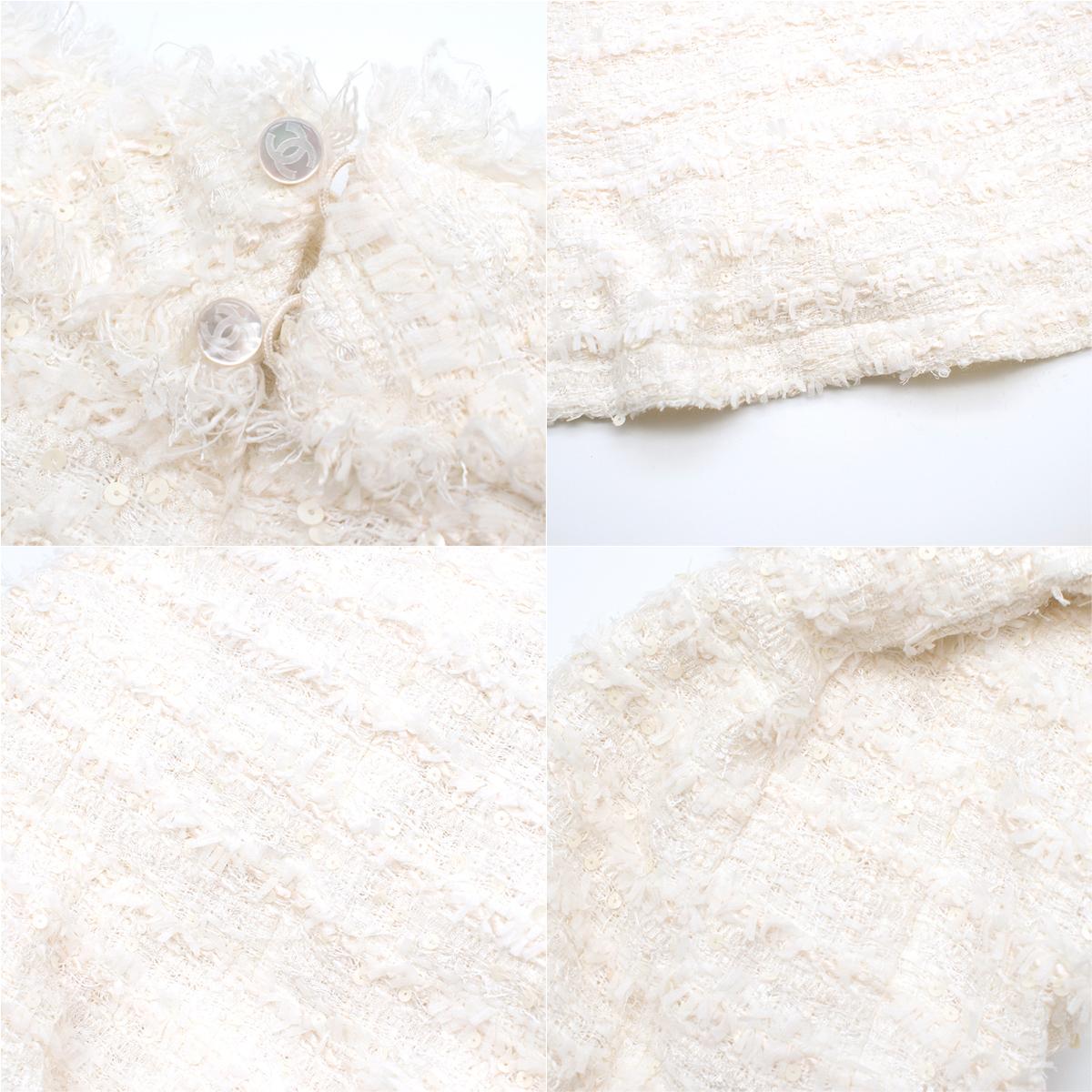 Chanel White Tweed Sleeveless Dress - Size US 6 1
