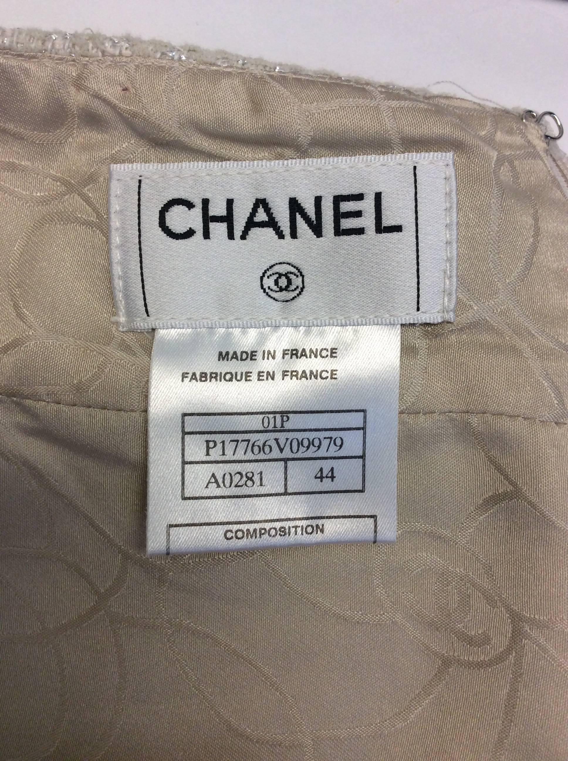 Women's Chanel White Two Piece Skirt Suit For Sale