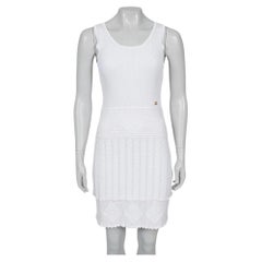 Chanel White Viscose Blend Dress - Size FR40 (Runs Small) Chanel White Viscose Blend Dress - Size FR40 (Runs Small)