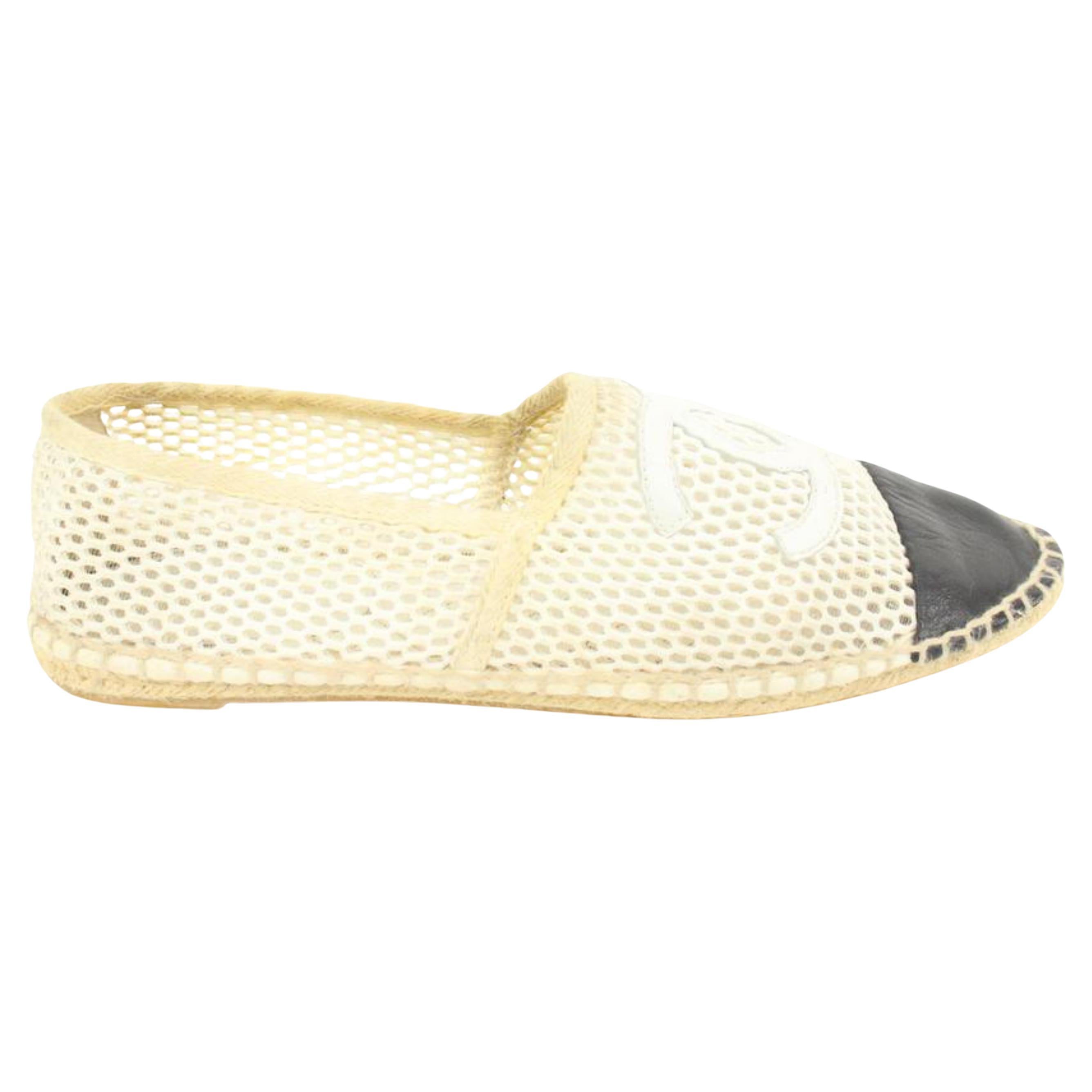 White Chanel Espadrilles - 23 For Sale on 1stDibs