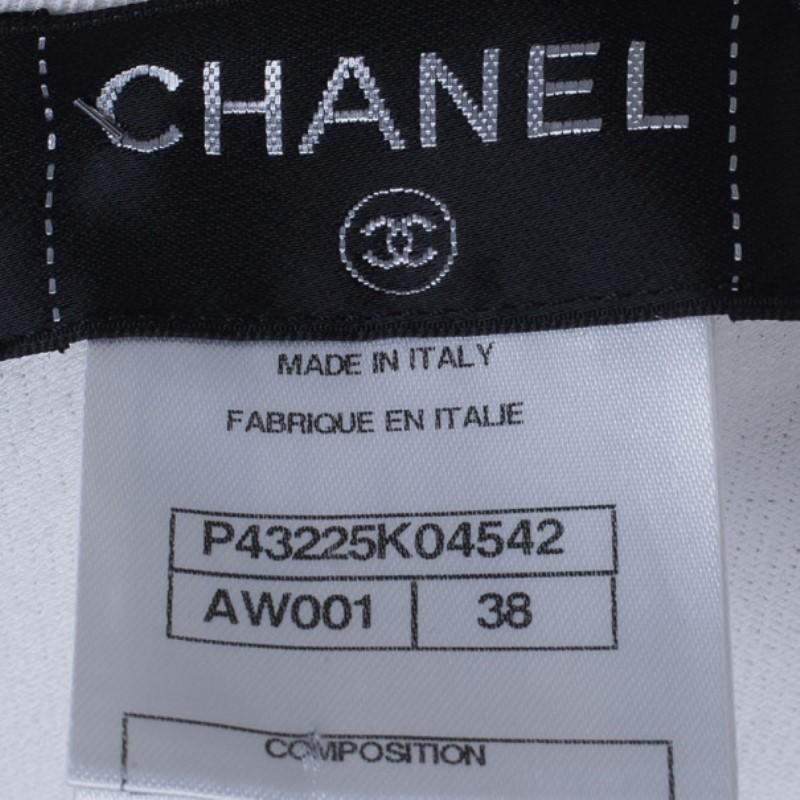 Chanel White Zip Front Knit Jacket M 5