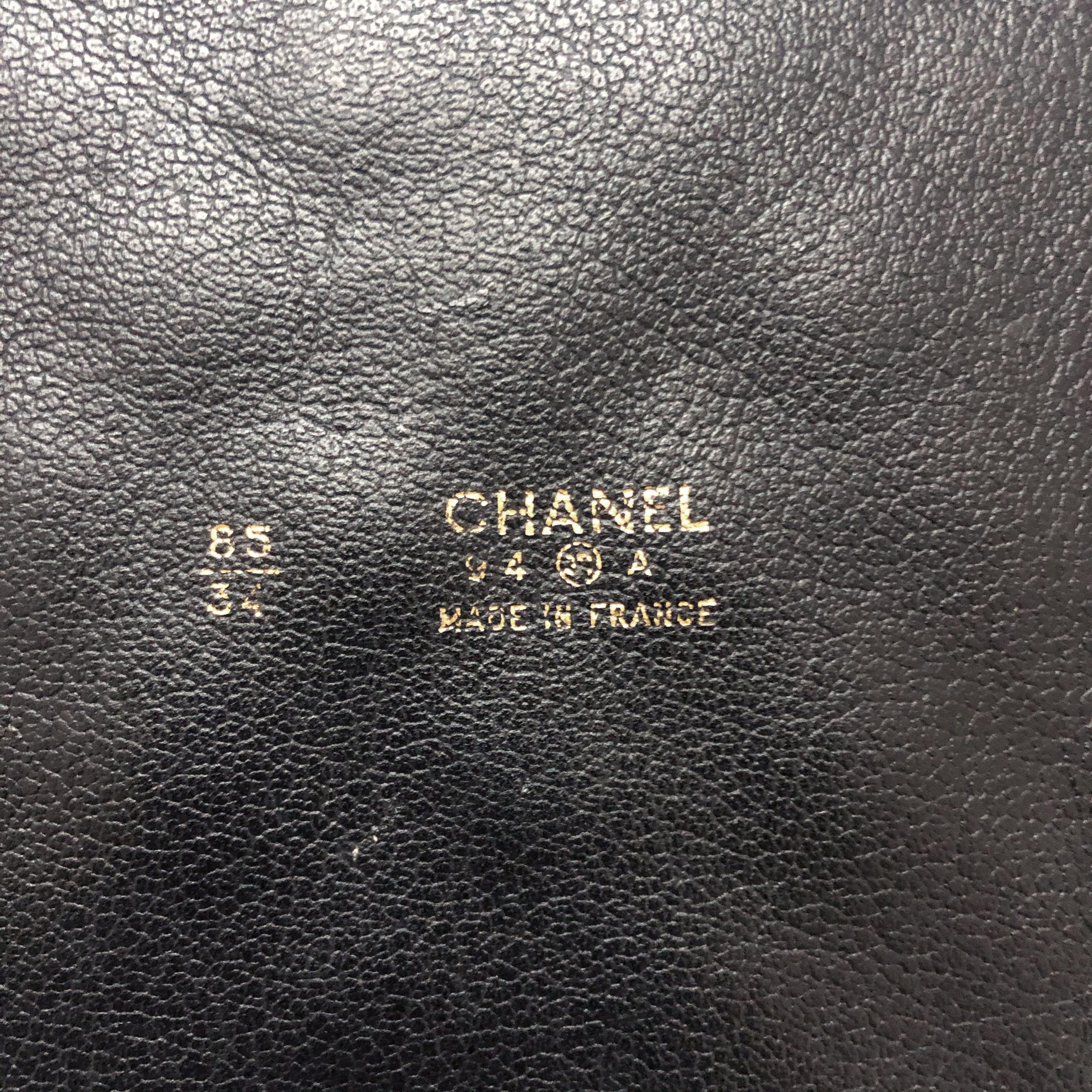 Chanel Wide Corset Belt Black Matelasse Calfskin Hammered CC Buckle 1994 Runway  3