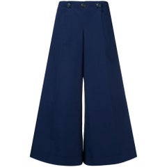 Chanel Wide Cropped Navy Culottes