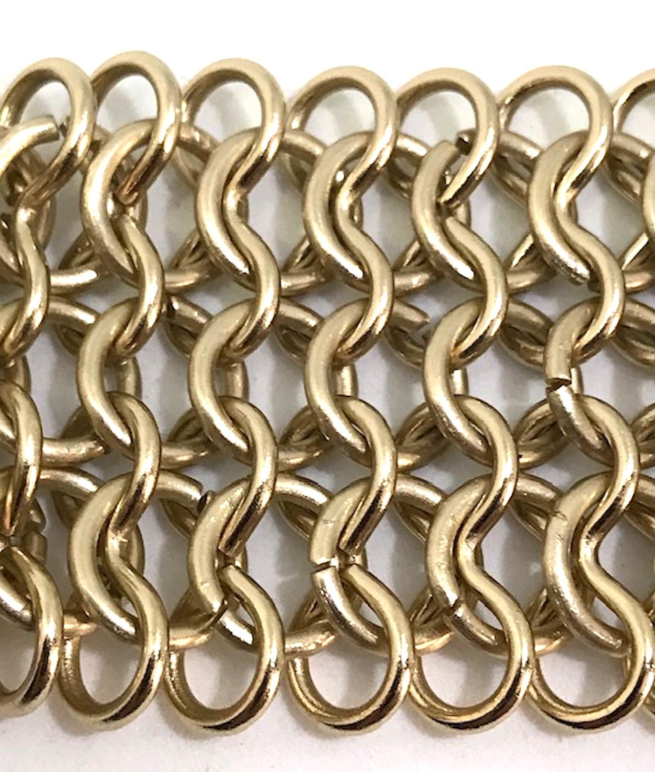 Chanel Wide Chain Link CC Logo Bracelet, 2018 Collection In Good Condition In New York, NY