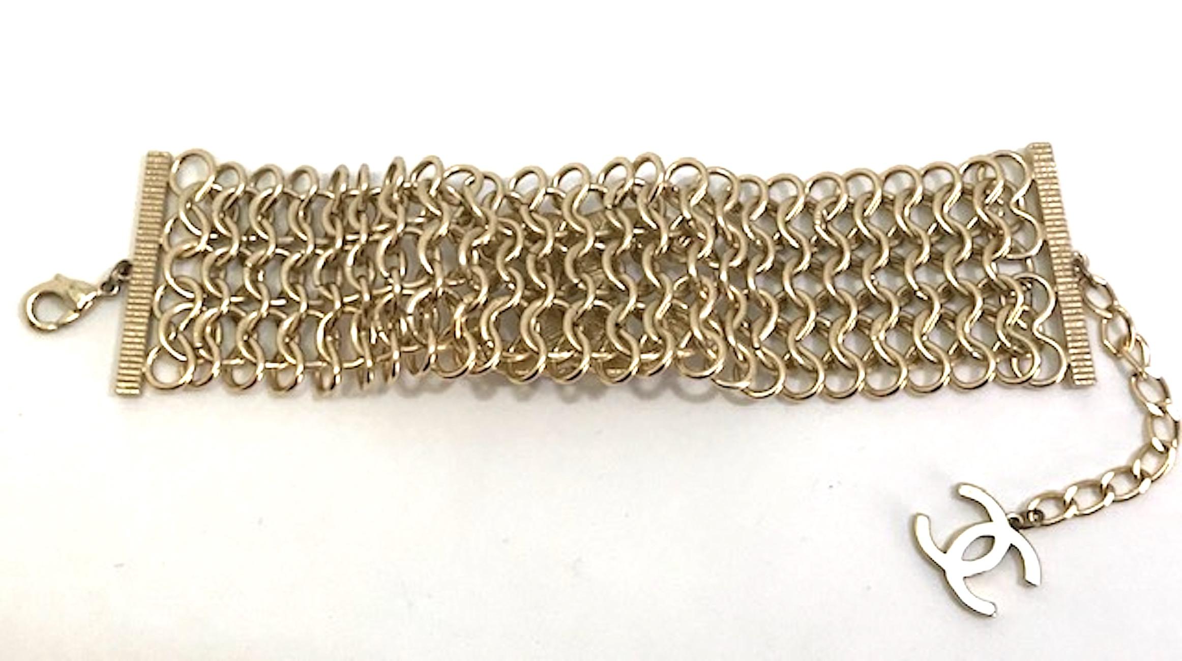 Chanel Wide Chain Link CC Logo Bracelet, 2018 Collection 1