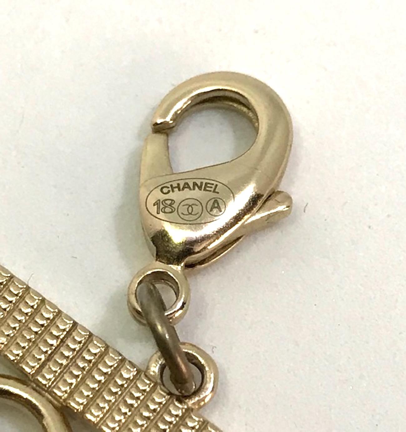 Chanel Wide Chain Link CC Logo Bracelet, 2018 Collection 2