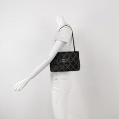Chanel Wild Stitch Flap Black Leather with Stitching Detail 2000-2002