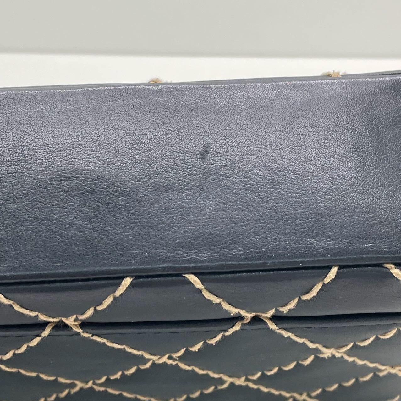 Chanel Wild Stitch Flap Black Leather with Stitching Detail 2000-2002 For Sale 5
