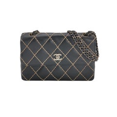 Chanel Wild Stitch Flap Black Leather with Stitching Detail 2000-2002