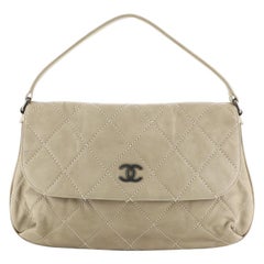 Chanel Wild Stitch Flap Shoulder Bag Quilted Lambskin Large