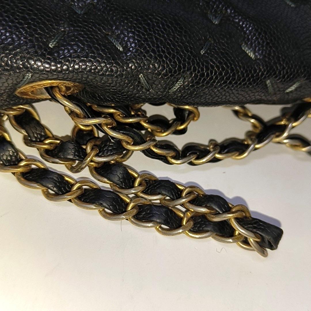 Chanel Wild Stitch by Stitch Borsa media in pelle di vitello nera con patta e hardware dorato, 2012 in vendita 6