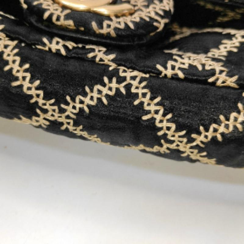 Chanel Wild Stitch Medium Black Silk Flap Bag Gold Hardware, 2009 For Sale 6