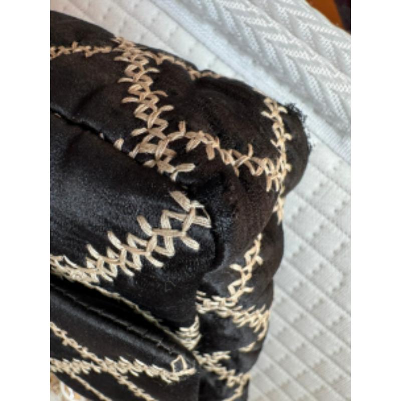Chanel Wild Stitch Medium Black Silk Flap Bag Gold Hardware, 2009 For Sale 10