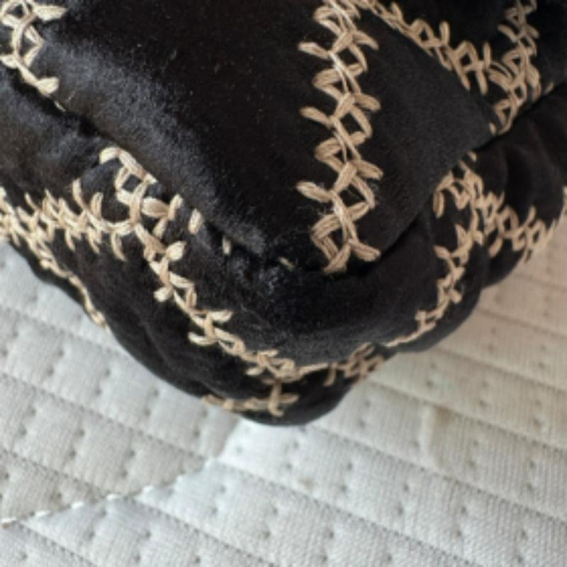 Chanel Wild Stitch Medium Black Silk Flap Bag Gold Hardware, 2009 For Sale 11