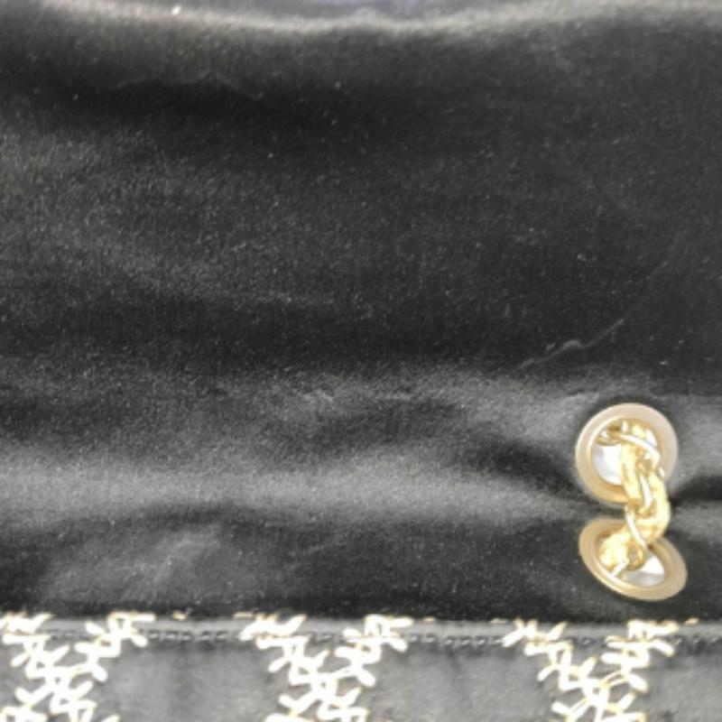 Chanel Wild Stitch Medium Black Silk Flap Bag Gold Hardware, 2009 For Sale 5