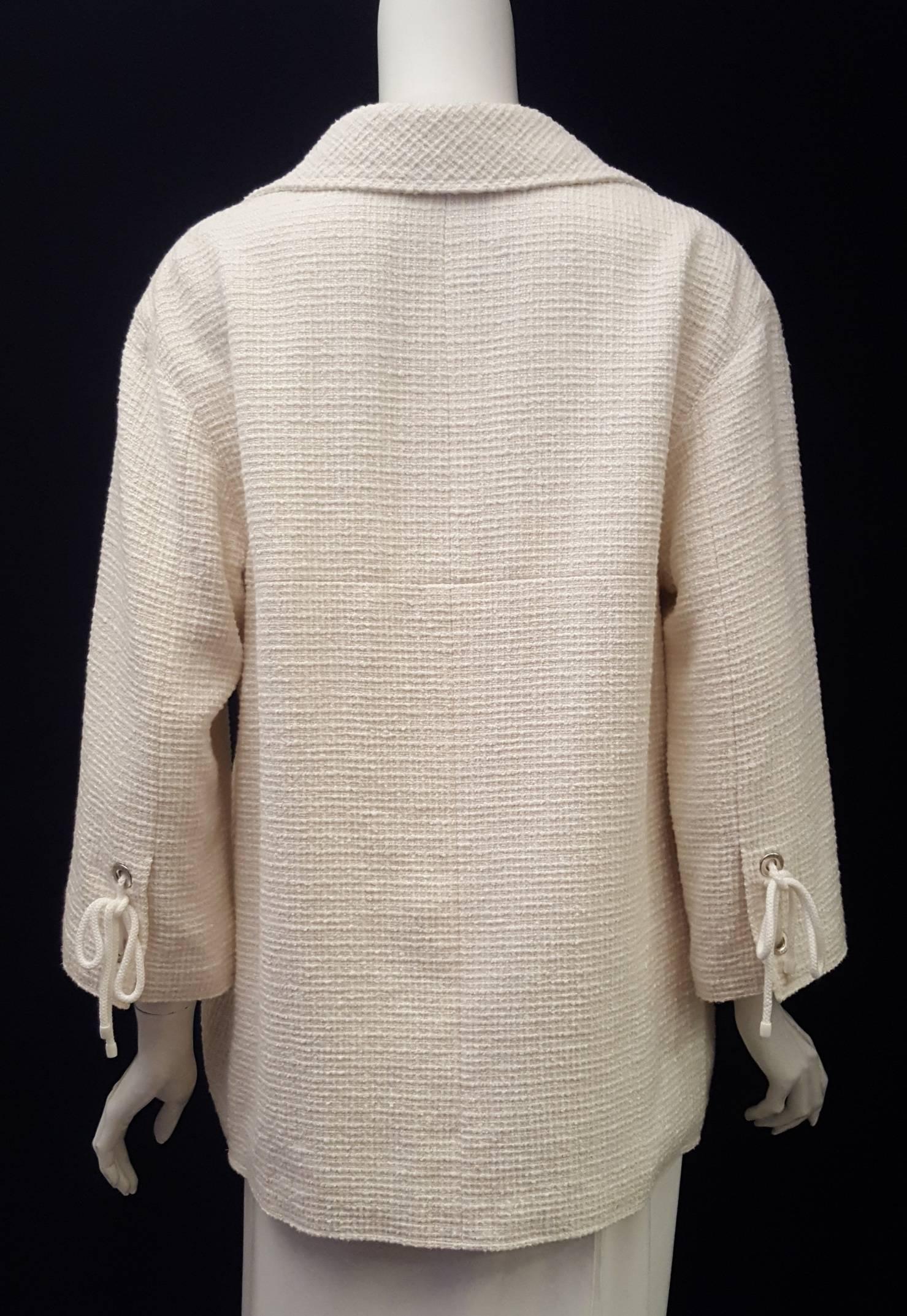 Women's Chanel Winter White 07 Cruise Collection Tweed Jacket