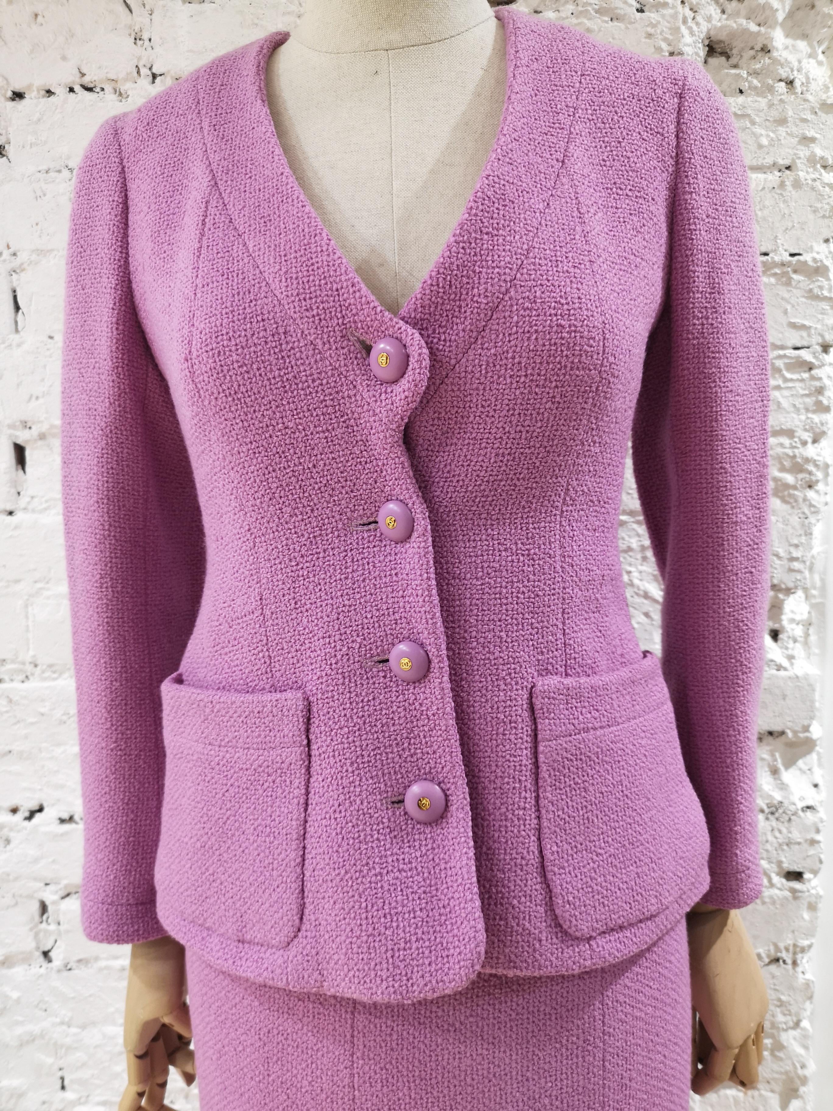 Women's Chanel wisteria Wool Skirt Suit