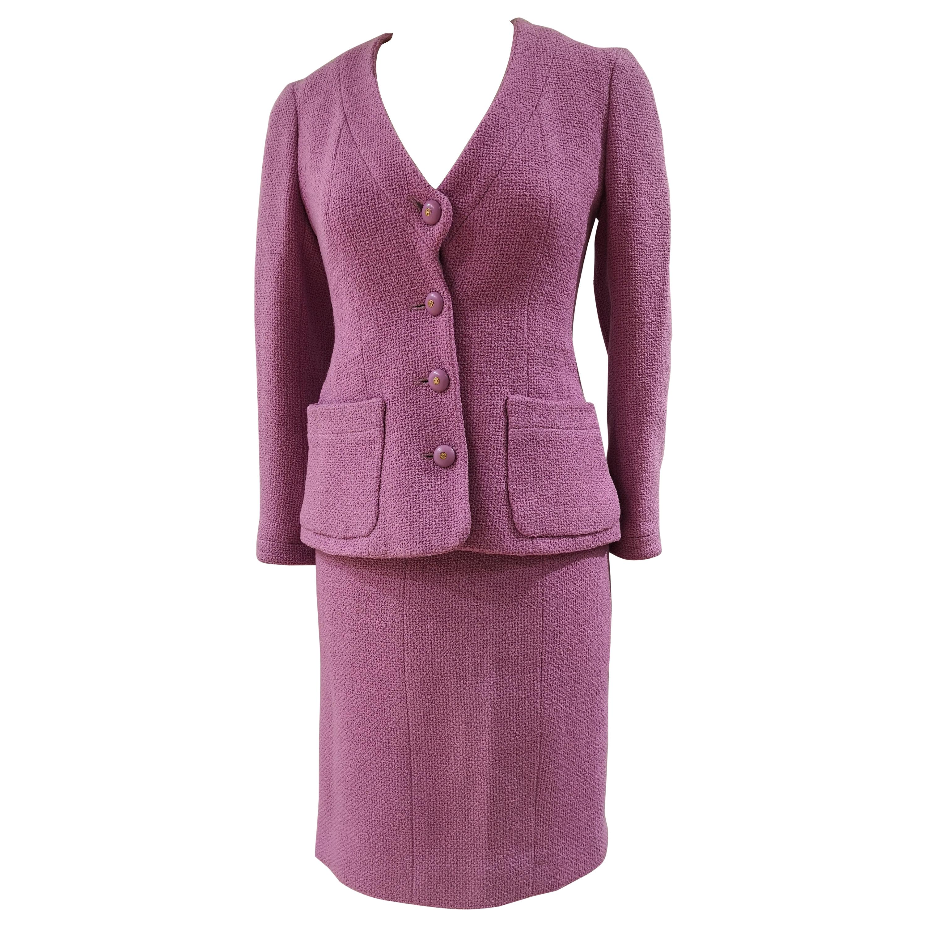 Chanel wisteria Wool Skirt Suit