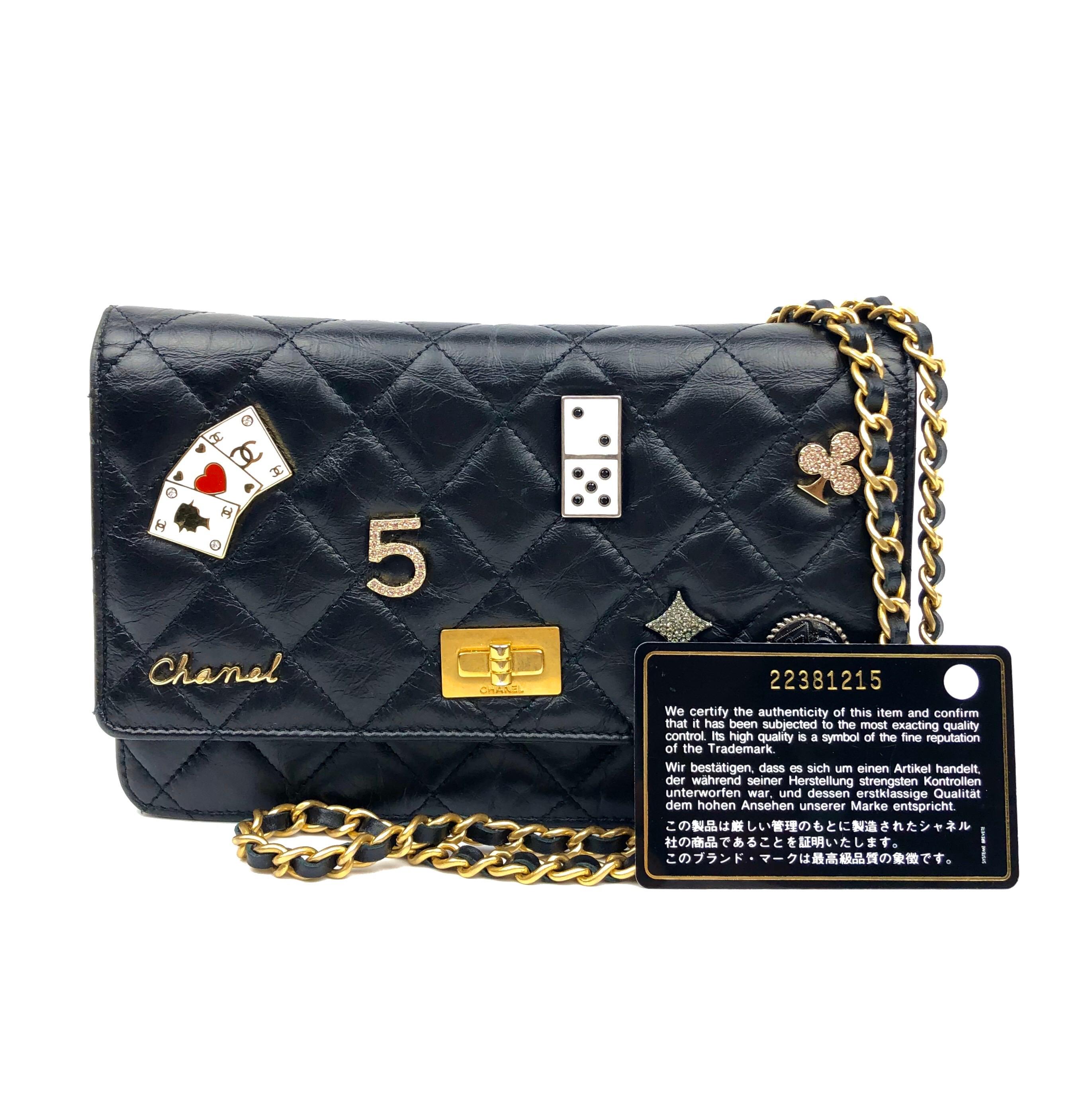 Chanel WOC Reissue 2.55 Black Lucky Charms Casino Aged Calfskin Wallet On Chain. Pristine Condition, full set with box.

Shop with Confidence from Lux Addicts. Authenticity Guaranteed! 