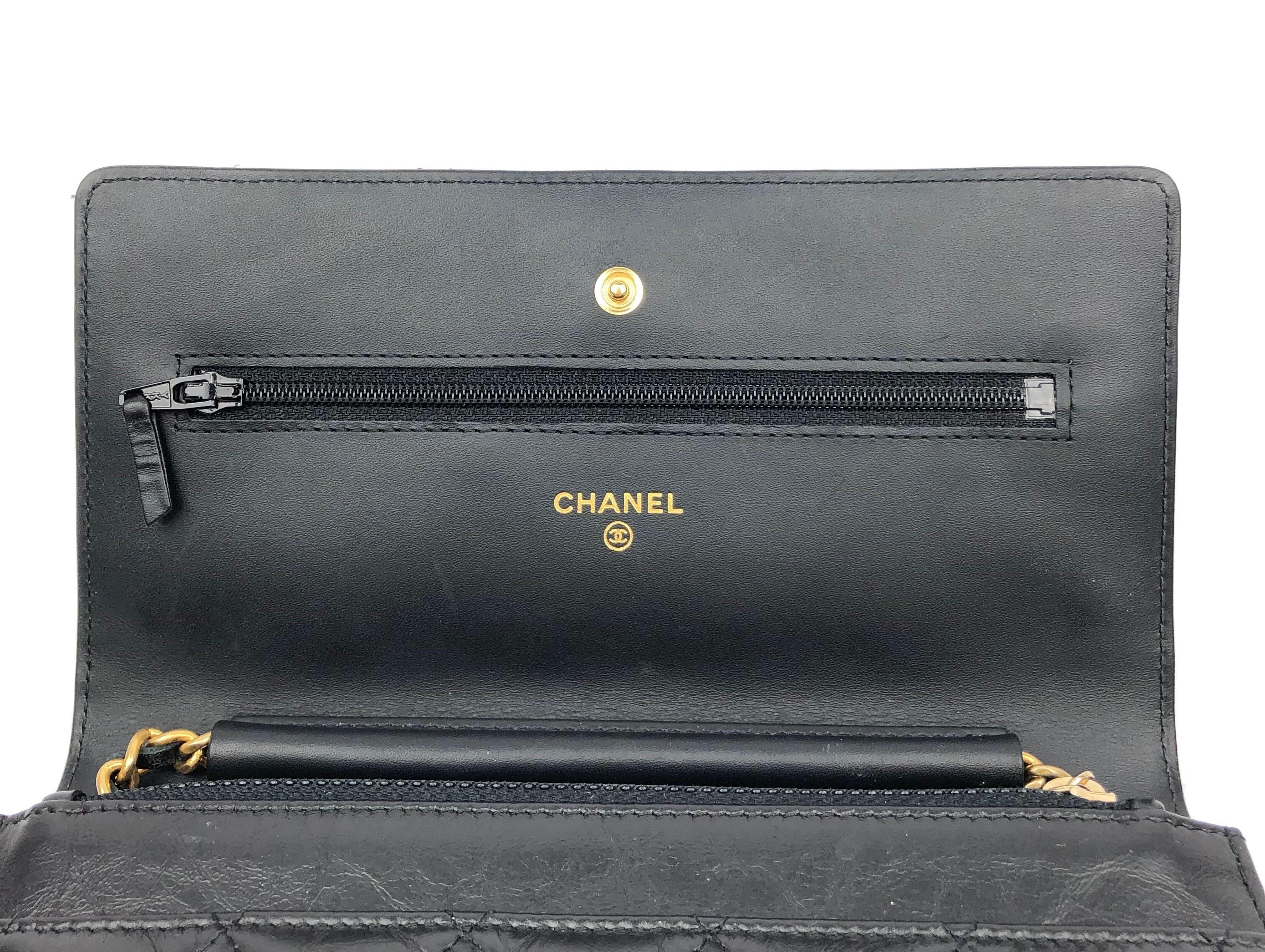 Chanel WOC Reissue 2.55 Black Lucky Charms Casino Aged Calfskin Wallet On Chain 2