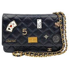 Chanel WOC Reissue 2.55 Black Lucky Charms Casino Aged Calfskin Wallet On Chain