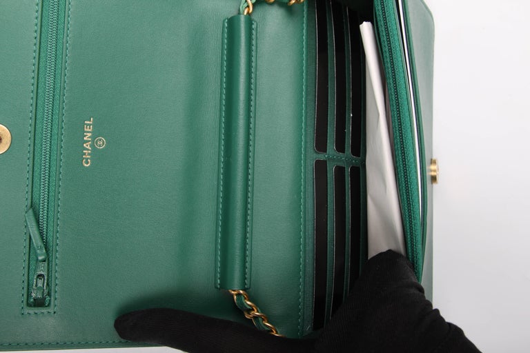 Chanel WOC Wallet on Chain Boy Bag emerald green at 1stDibs emerald