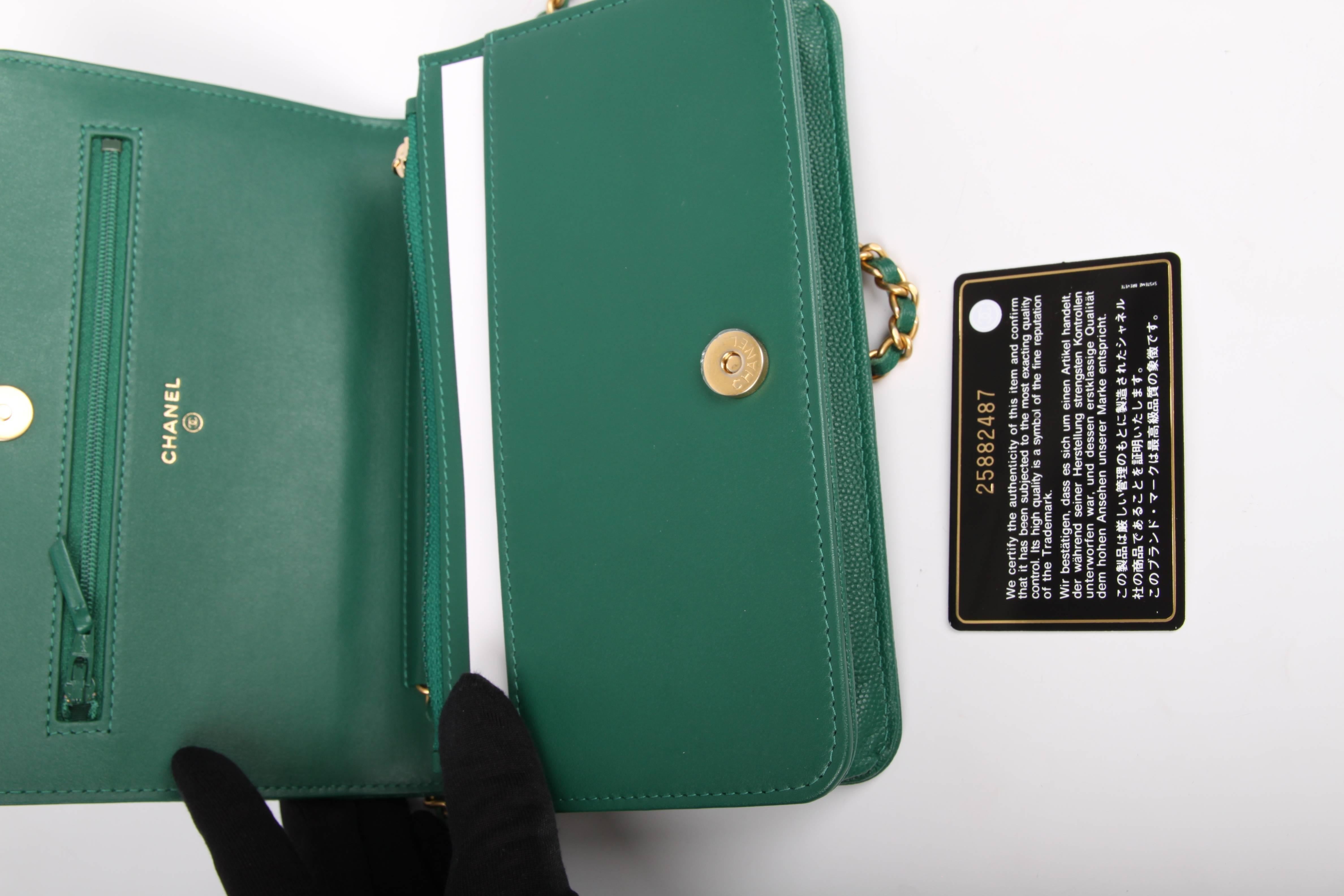 Chanel WOC Wallet on Chain Boy Bag - emerald green 1
