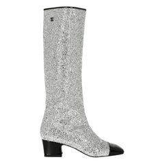 Used Chanel Woman Boots Silver EU 39