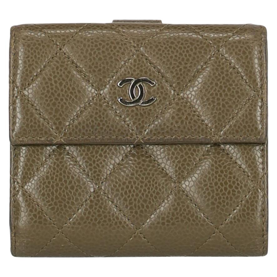 Chanel Woman Wallet Khaki  For Sale