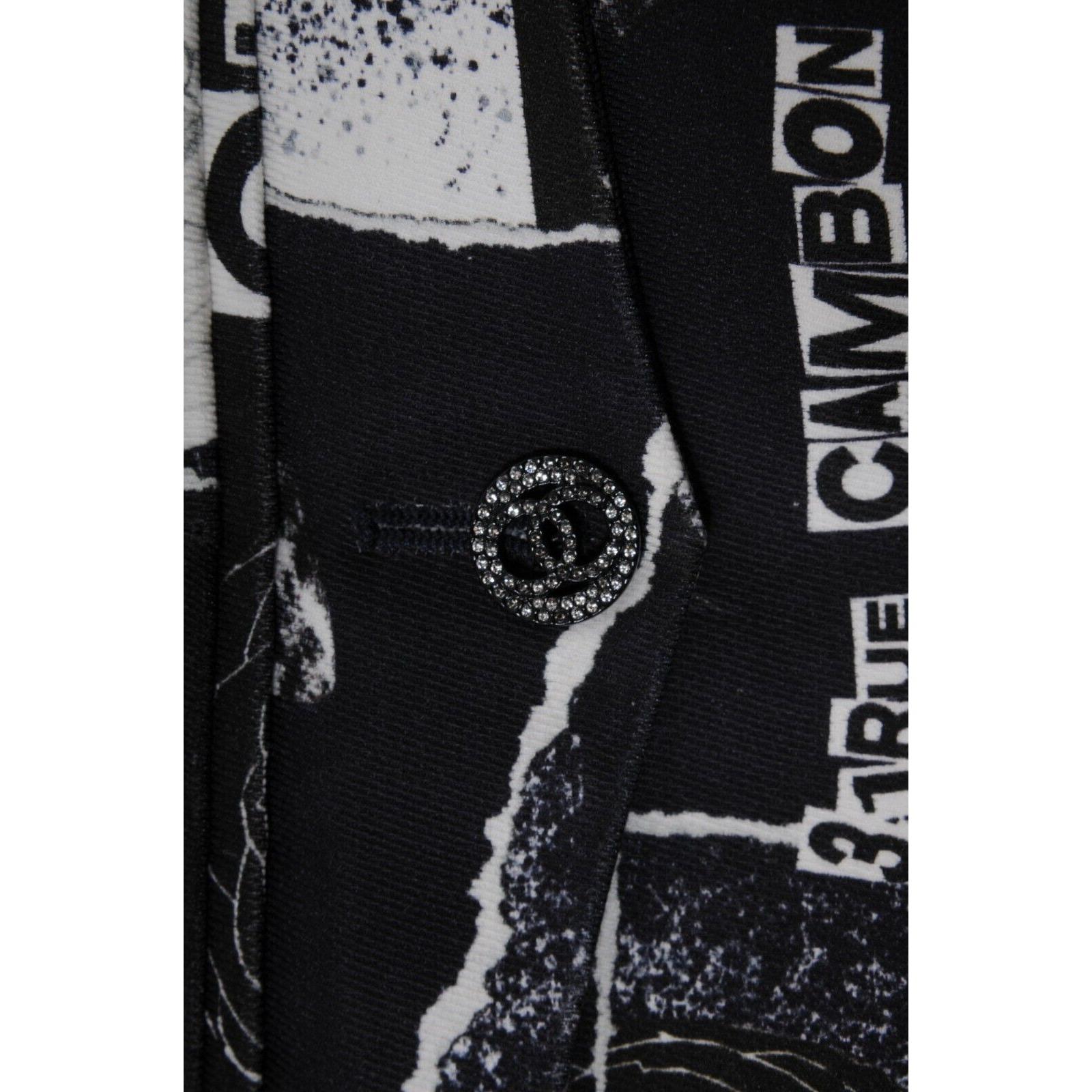 Chanel Frauen Camelia Floral CC Logo Shorts IT42 US10 Schwarz Weiß Seide Baumwolle im Angebot 13
