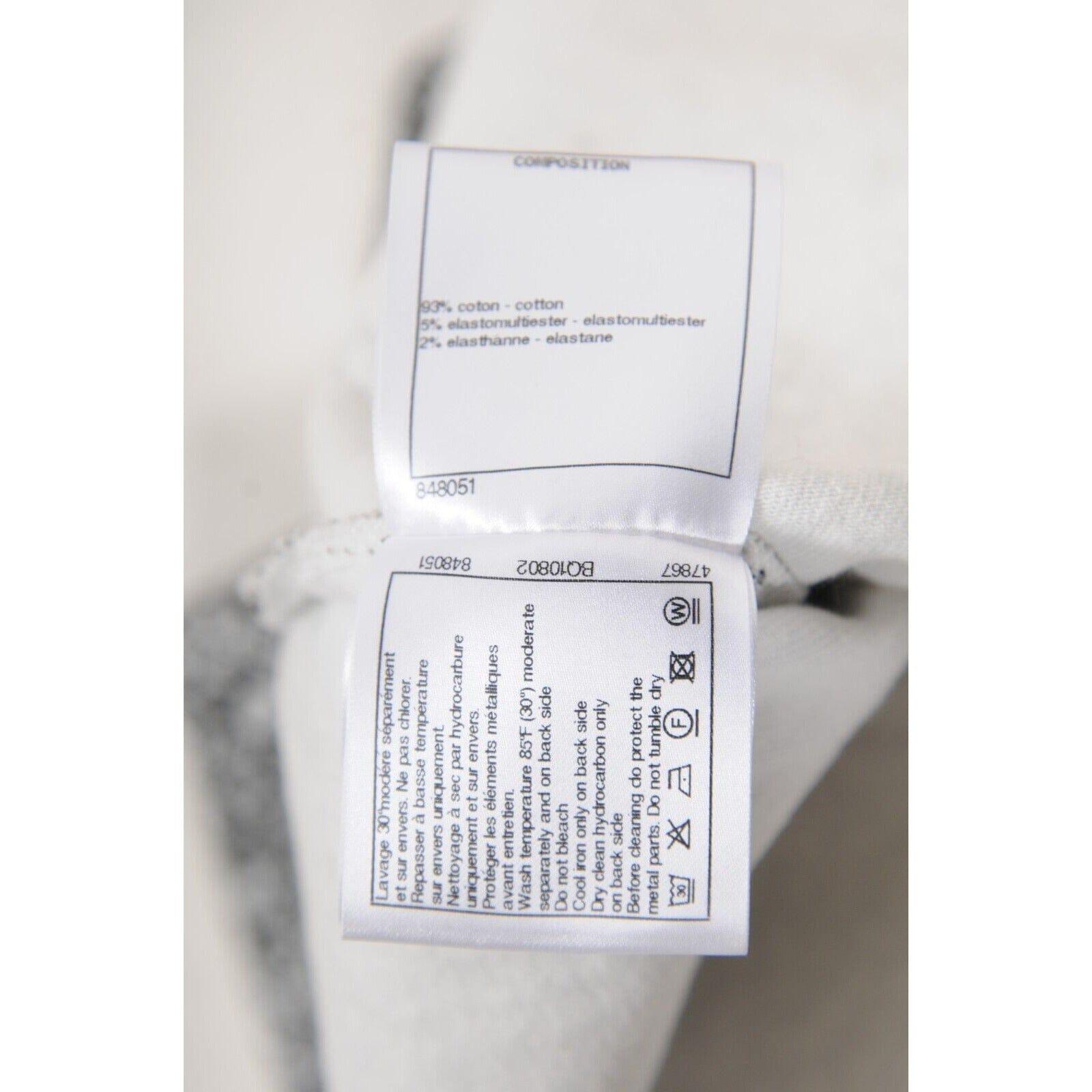 Chanel Mujer CC Logo Estampado Floral Camelia Jean FR40 Negro Blanco Algodón Elástico en venta 4