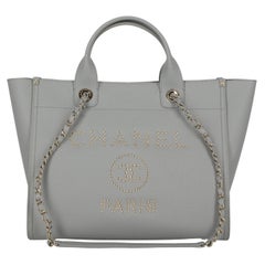 Chanel Women Handbags Deauville Grey Leather