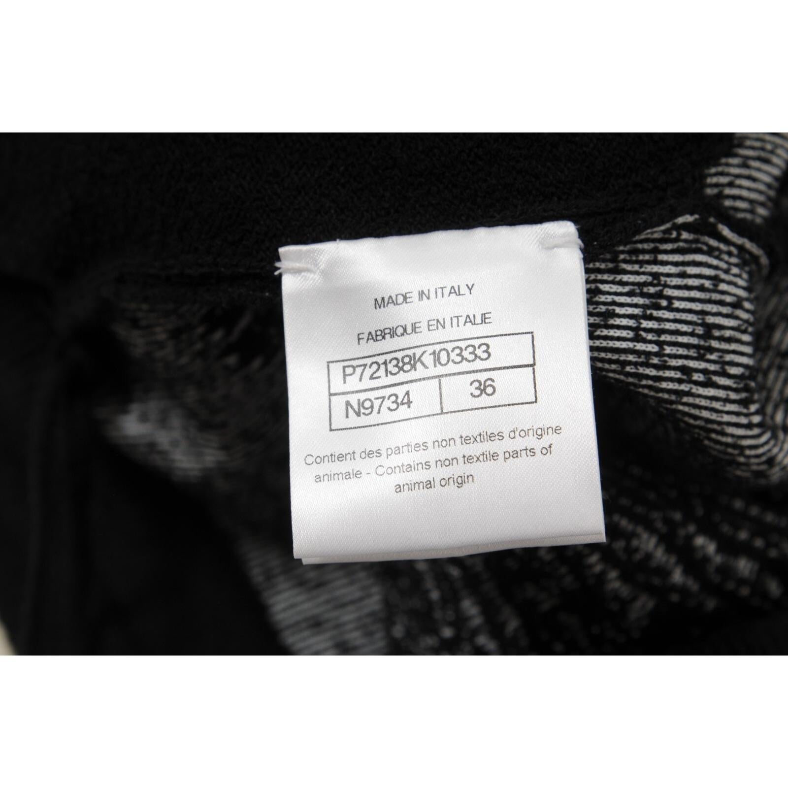 Chanel Mujer León CC Logo Pantalones Cortos Talla 36 Negro Blanco Elástico Cintura Tigre Sol en venta 4