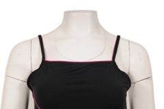 Chanel Women Midi Dress Vintage 2000s Size FR 40 Black Pink Polyamide Sleeveless