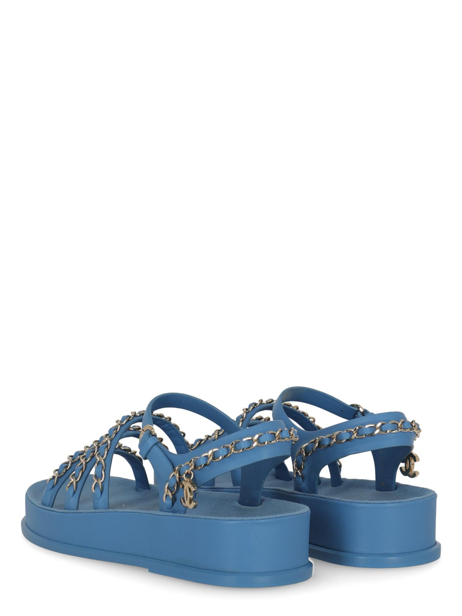 chanel sandals blue